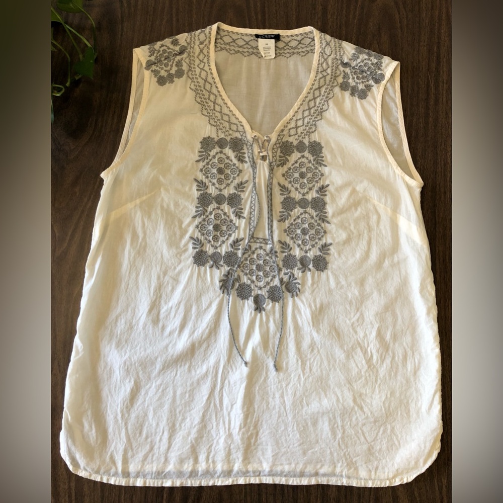 J Crew embroidered tank